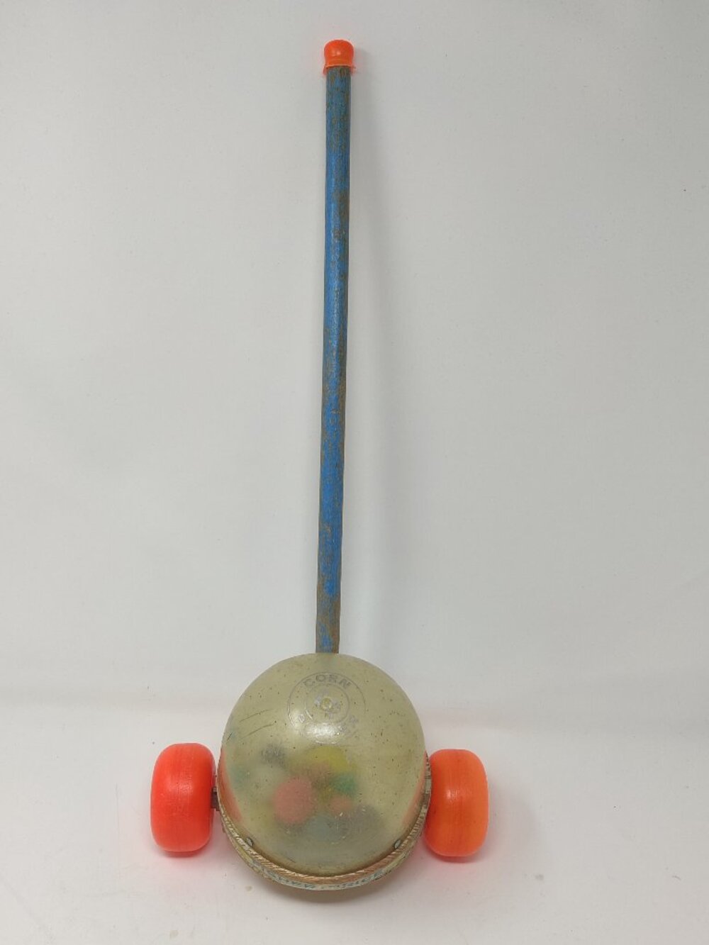 Vintage Fisher Price Corn Popper Push Toy Very Well Used